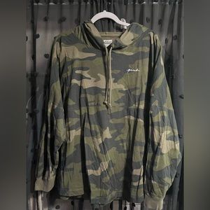 PINK by Victorias Secret XXL CAMO Long sleeve shirt with hood.